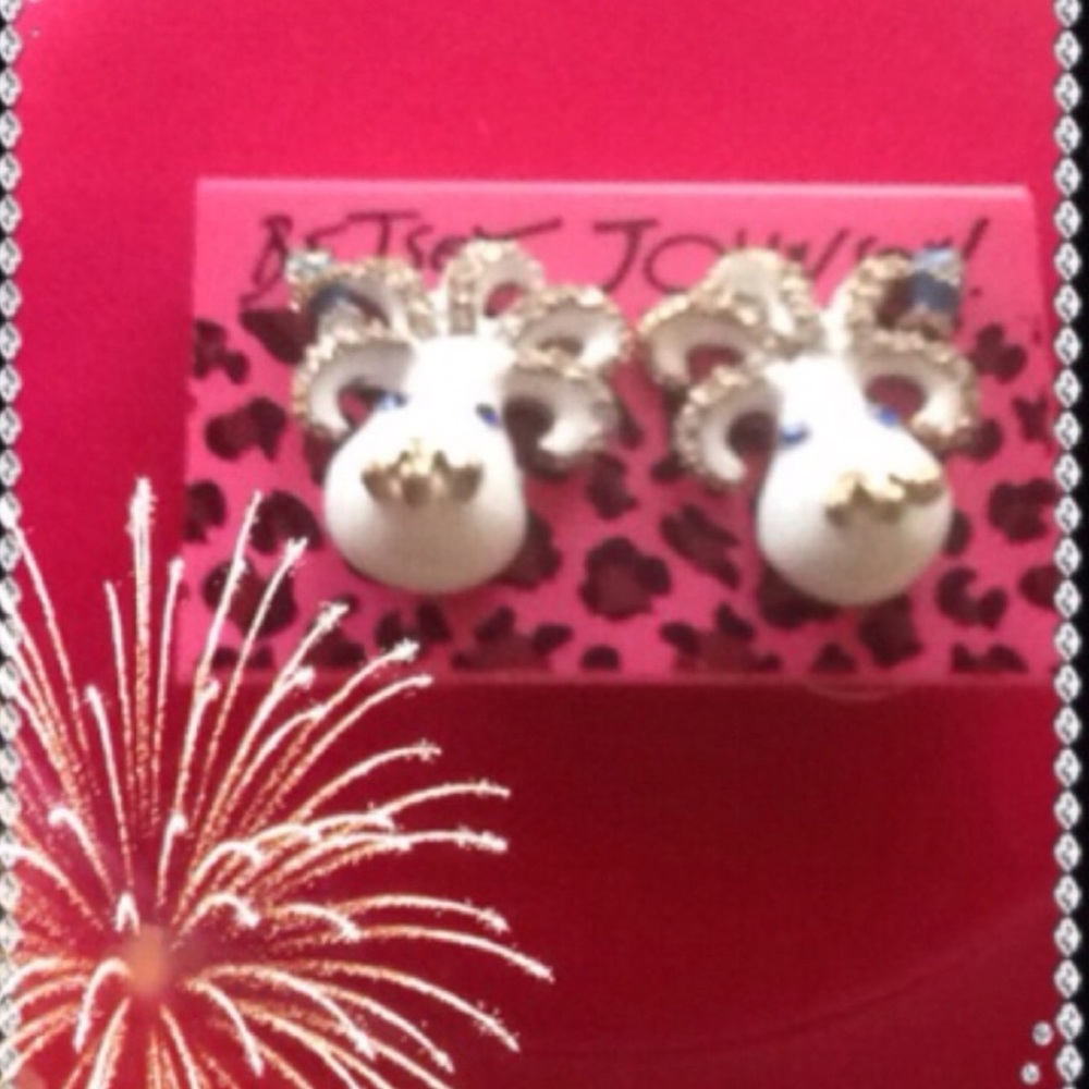 White enamel gorgeous Betsey Johnson earrings.